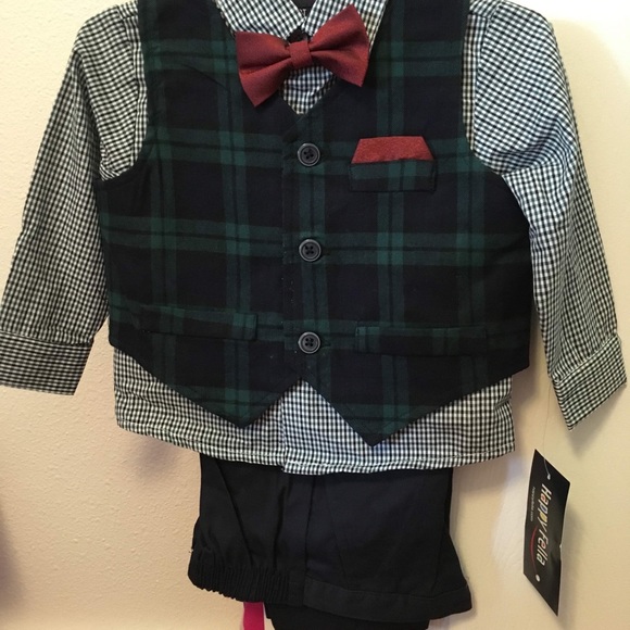 HappyFella Toddler Boys Scottish Plaid 3T Vest Set - Picture 4 of 4